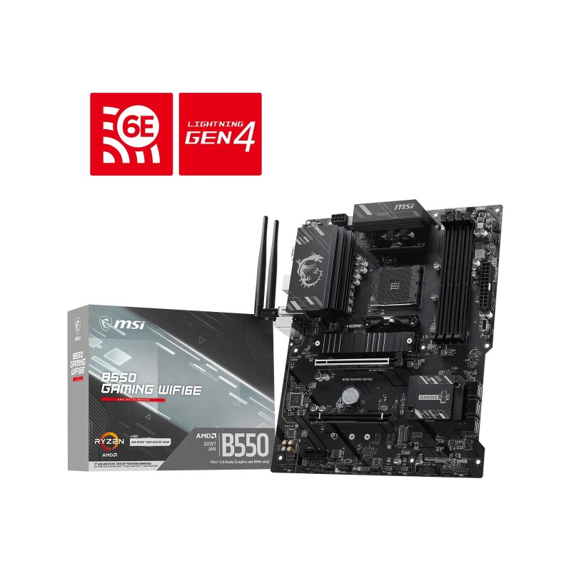 MSI MB Sc AM4 B550 GAMING WIFI6E, AMD B550, 4xDDR4, WiFi, 1xDP, 1xHDMI, ATX