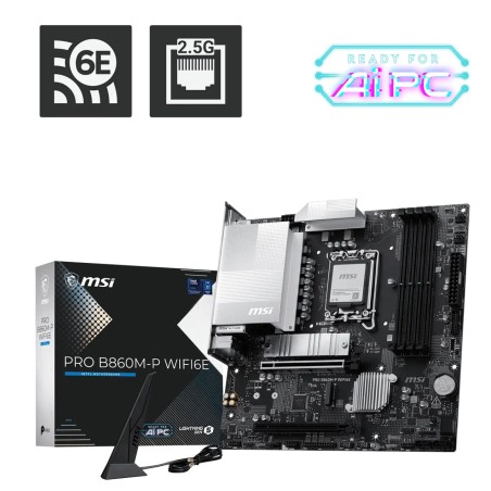 MSI MB Sc LGA1851 PRO B860M-P WIFI6E, Intel B860, 4xDDR5, WiFi, 2xDP, 1xHDMI, 1xVGA, mATX