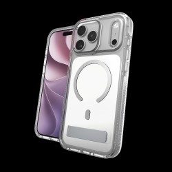 ZAGG Pouzdro Santa Cruz Snap Metallic se stojánkem a krytem tlačítka fotoaparátu pro Apple iPhone 18 Pro Max/17 Pro Max - Silver