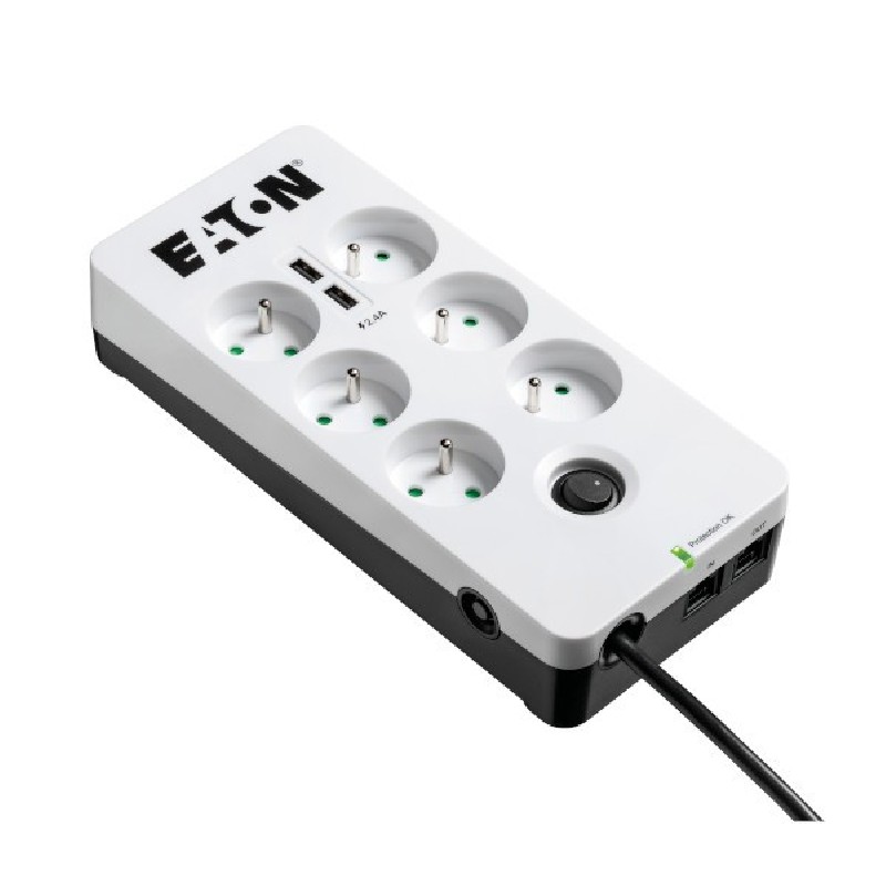EATON Protection Box 6 USB Tel@ FR, přepěťová ochrana, 6 výstupů - poškozená krabice
