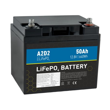 A2D2 baterie LiFePO4 12,8V 50Ah M6 (Qinkual cells)
