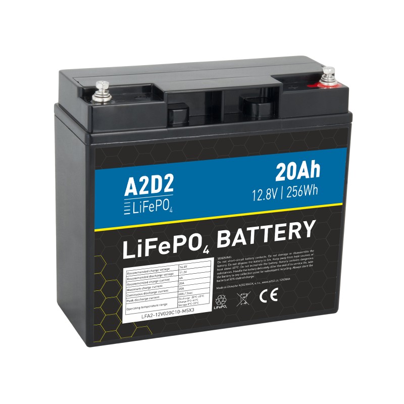 A2D2 baterie LiFePO4 12,8V 20Ah 256Wh M5