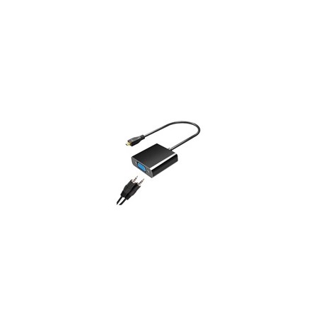 WG Adaptér Micro HDMI (male) to VGA (female D-Sub DE-15)