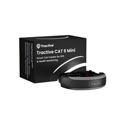 Tractive CAT 6 Mini – chytrý GPS lokátor pro kočky a monitor zdraví s integrovaným obojkem - černý