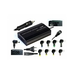 EUROCASE univerzální napájecí adaptér 100W, AC 110-240V/CAR DC 12V, DC 12- 20, 9 koncovek