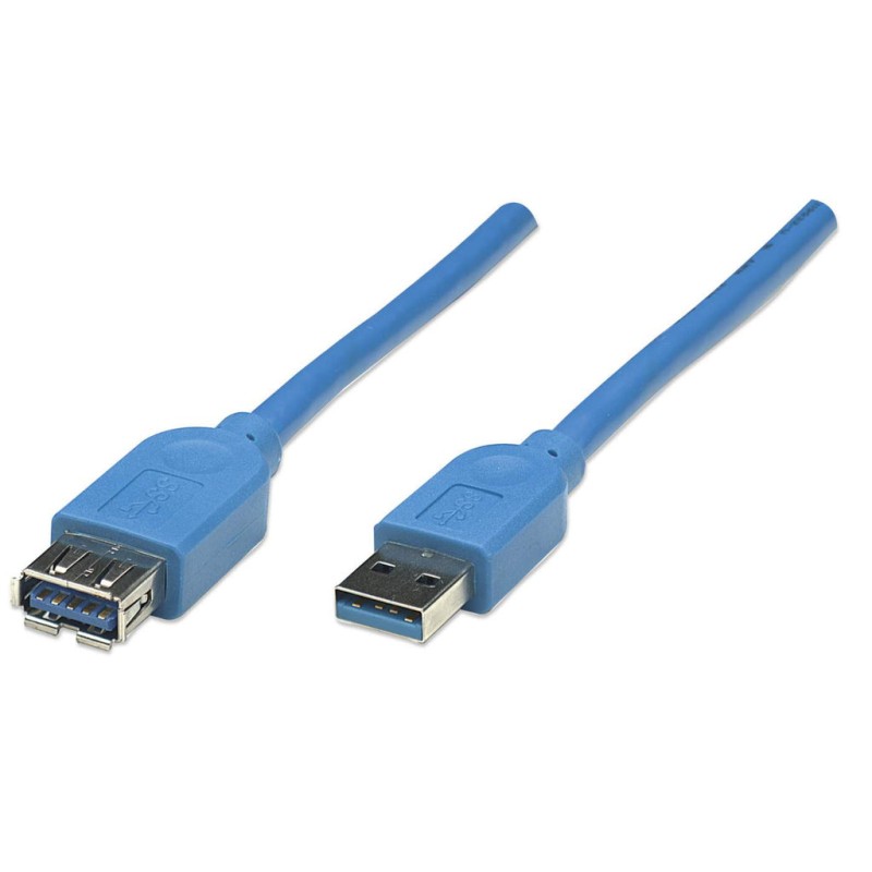 MANHATTAN Kabel USB 3.0 A-A prodlužovací 2m, modrý