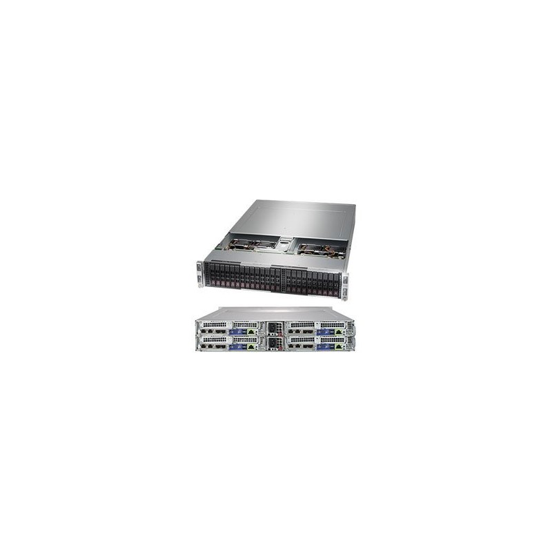 SUPERMICRO 2U TWIN2 server 4x(2x LGA3647),iC621, 24x DDR4 ECC R, 6x SATA 2,5", SIOM),2x 2200W, IPMI