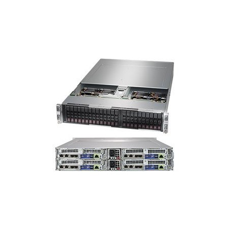SUPERMICRO 2U TWIN2 server 4x(2x LGA3647),iC621, 24x DDR4 ECC R, 6x SATA 2,5", SIOM),2x 2200W, IPMI