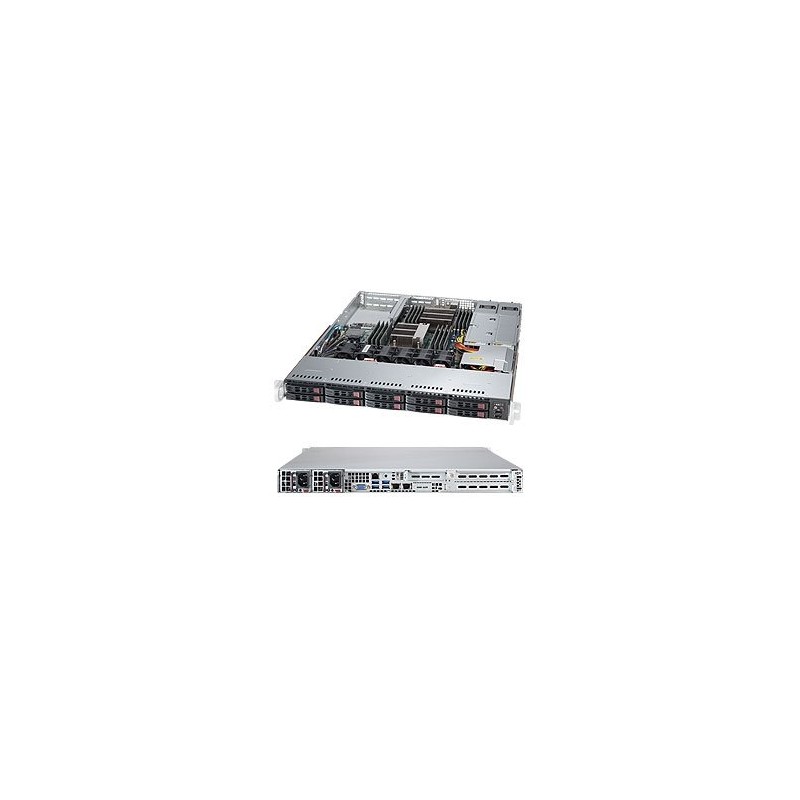 SUPERMICRO 1U server 2x LGA3647, iC622, 12x DDR4 ECC R, 10x 2,5 HS(8xSATA+2xSATA/NVMe), M.2, 2x750W, 2x10GbE, IPMI, WIO