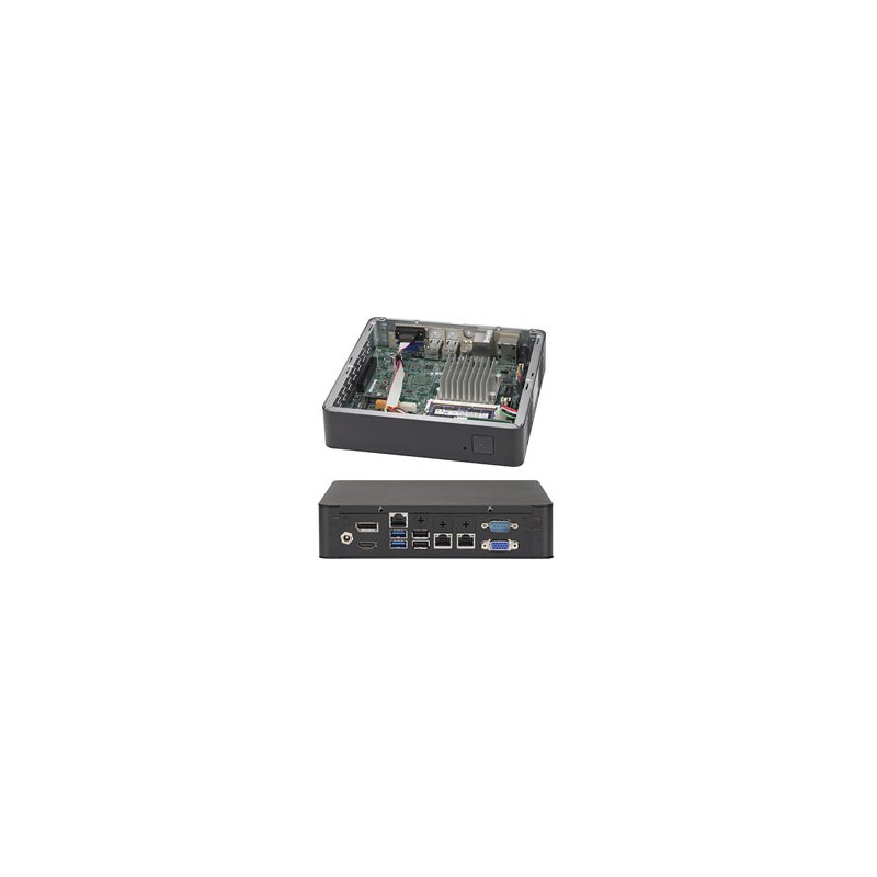 SUPERMICRO mini server 1x Atom E3940, 1x DDR3 ECC, 60W PSU, 1x 2,5" + 1x SATA DOM, M.2, 2x 1Gb LAN