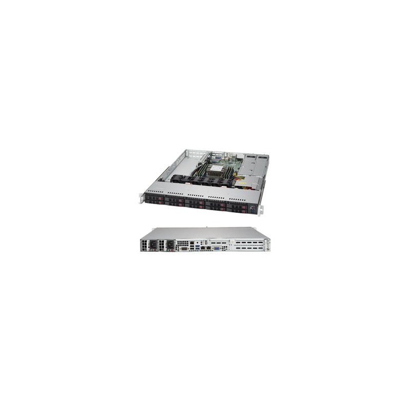 SUPERMICRO 1U server 1x LGA3647, C622, 6x DDR4 ECC, 10x 2.5" HS SAS/SATA, 2x 500W (80+ Platinum), 2x10Gb, IPMI