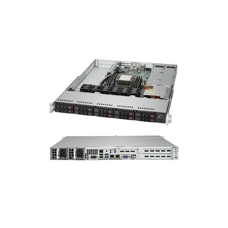 SUPERMICRO 1U server 1x LGA3647, C622, 6x DDR4 ECC, 10x 2.5" HS SAS/SATA, 2x 500W (80+ Platinum), 2x10Gb, IPMI