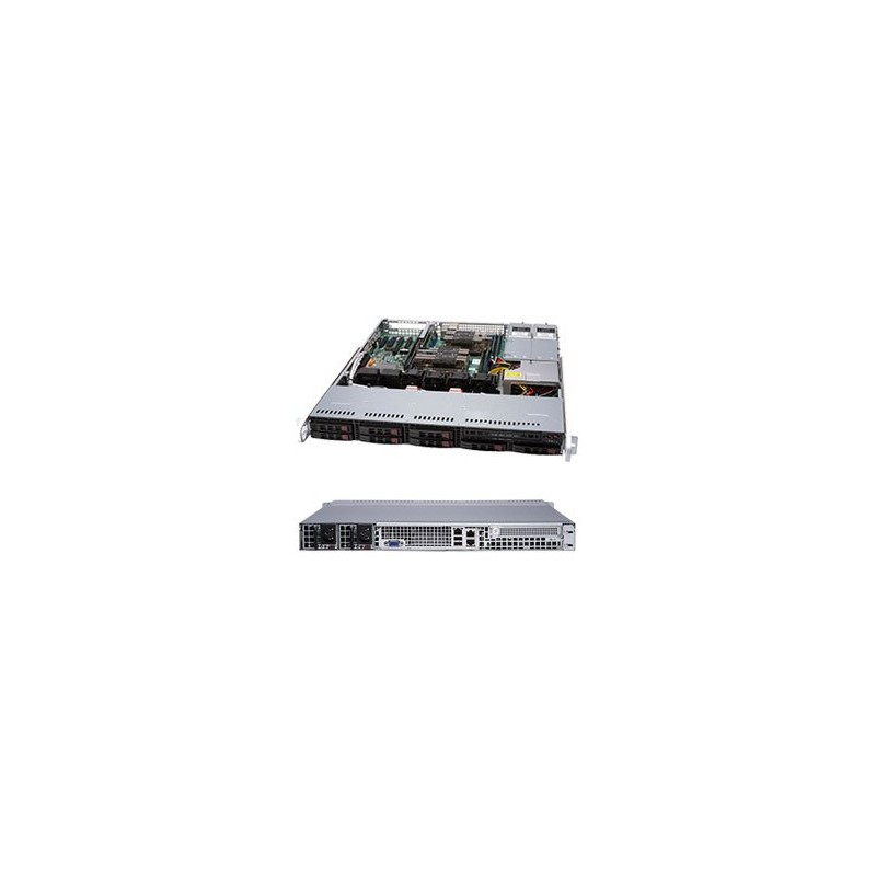 SUPERMICRO 1U server 2x LGA3647, iC621, 8x DDR4 ECC R, 8x SATA3 HS (2,5"), M.2, 2x 600W, 2x1GbE, IPMI