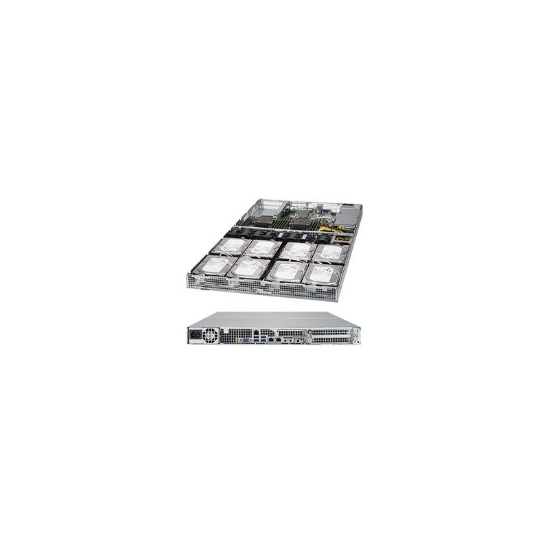 SUPERMICRO 1U server 2x LGA3647, iC621, 12x DDR4 ECC R, 8x 3,5 + 2x 2,5 SATA, M.2, 600W, 2x1GbE, IPMI, WIO