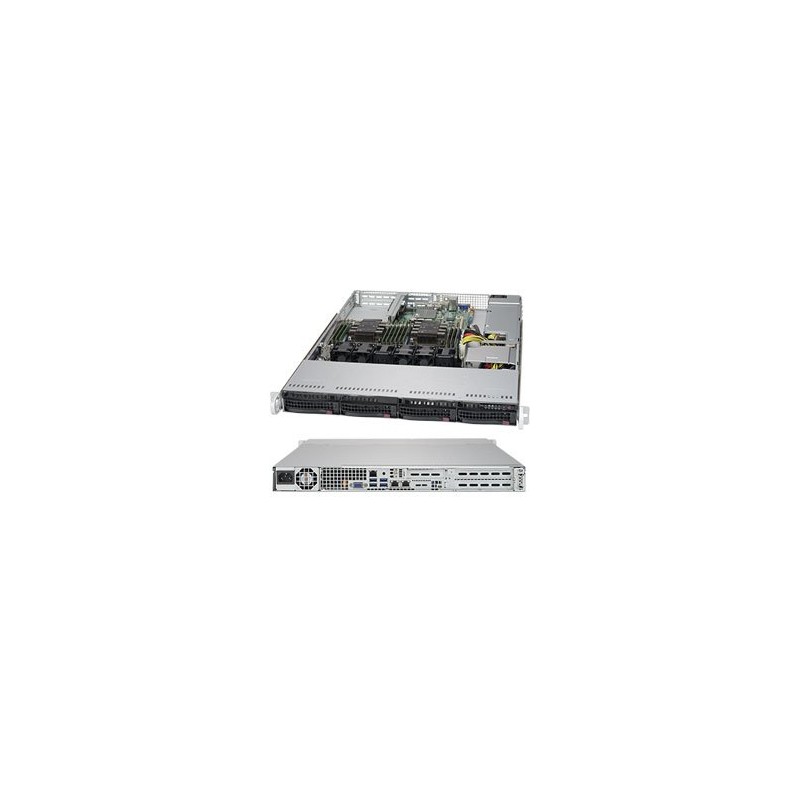 SUPERMICRO 1U server 2x LGA3647, iC621, 12x DDR4 ECC R, 4x SATA3 HS (3,5"), M.2, 600W, 2x1GbE, IPMI, WIO