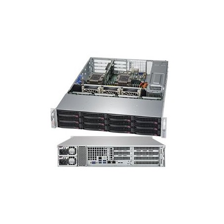 SUPERMICRO 2U server 2x LGA3647, iC621, 12x DDR4 ECC R, 8x SATA3 HS (3,5"), 2x1GbE, 2x 1000W(80+titanium), IPMI, WIO
