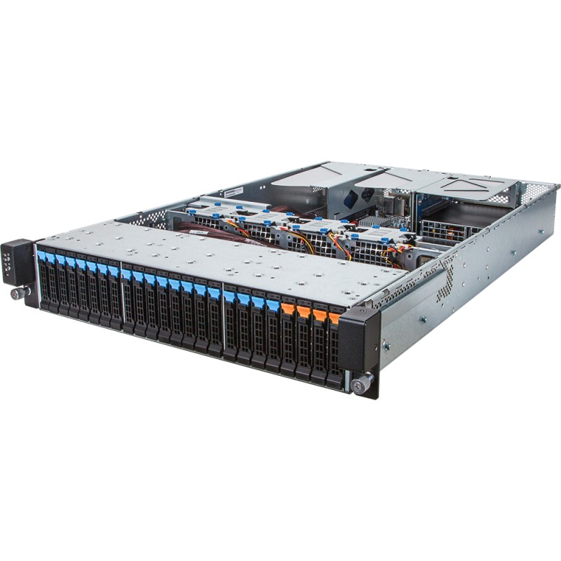 Gigabyte R28N-F2O Standard Rackmount Server, E5-2600 V3/V4, 24 x RDIMM/LRDIMM ECC, 4 x 2.5"NVMe bays, 20 x 2.5" SAS/SATA