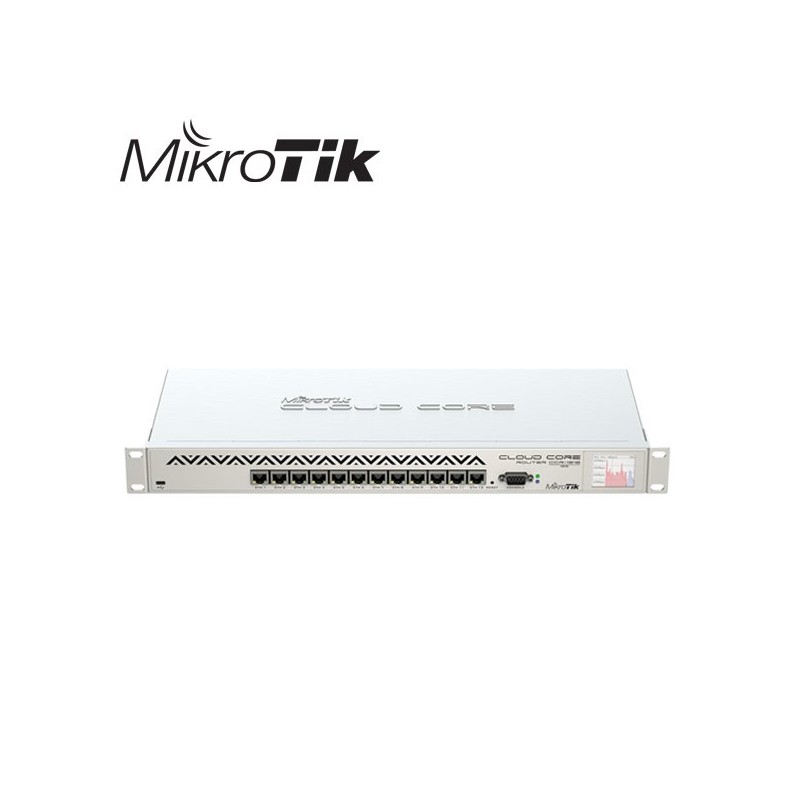 MikroTik router 12x Gbit LAN, 2GB RAM, +L6, dotykové LCD