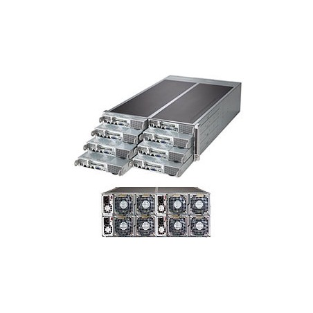 SUPERMICRO 4U FatTwin server 8x(2xLGA2011-3), iC602, 8x(16x DDR4 ER), 8x(2xSATA Fix 3,5" SATA), 4x 2000W, IPMI