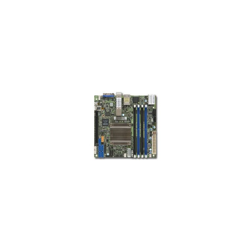 SUPERMICRO mini-ITX MB Xeon D-1587 (16-core), 4x DDR4 ECC DIMM,6xSATA1x PCI-E 3.0 x16, 2x10Gb SFP+, 2x 1Gb LAN,IPMI