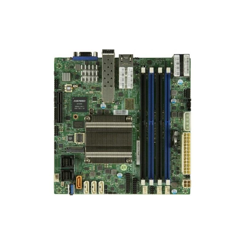 SUPERMICRO mini-ITX MB Atom C3958 (16-core), 4x DDR4 ECC DIMM, 12x SATA, 1x PCI-E 3.0 x4, 2+2x 10Gb (RJ45,SFP+), IPMI
