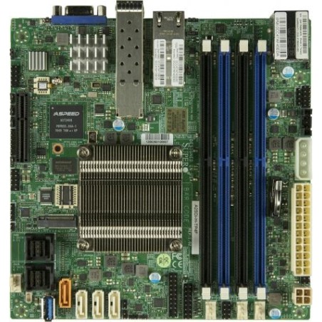 SUPERMICRO mini-ITX MB Atom C3958 (16-core), 4x DDR4 ECC DIMM, 12x SATA, 1x PCI-E 3.0 x4, 2+2x 10Gb (RJ45,SFP+), IPMI