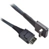 INTEL 530 mm long Oculink Cable with straight OCuLink SFF-8611 connector to right angle OCuLink SFF-8611 connector