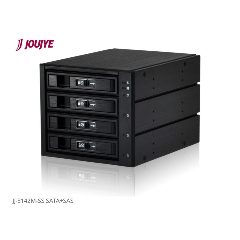 Jou Jye Backplane pro 3.5" (2,5") 4x SATA/SAS HDD do 3x 5,25" black