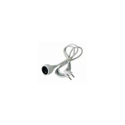 PREMIUMCORD Prodlužovací přívod 230V 2m, 1 zásuvka (M/F) bílá