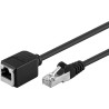 PremiumCord prodlužovací patch kabel FTP cat5E samec/samice RJ45-RJ45, délka 1,5m, černá