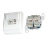 Zásuvka UTP Cat5E, 2xRJ45, na omítku, šikmý vývod, bílá