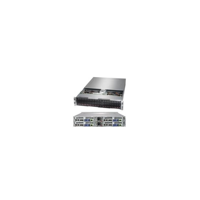 SUPERMICRO 2U TWIN 4x (2x4214, 20x 64GB LRDIMM 2666, 2x 5200ECO 3,84TB, 32GB DOM, 4x 10Gb SFP+)+3.PSU