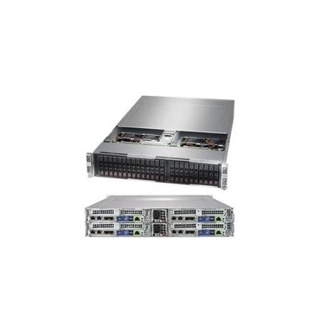 SUPERMICRO 2U TWIN 4x (2x4214, 20x 64GB LRDIMM 2666, 2x 5200ECO 3,84TB, 32GB DOM, 4x 10Gb SFP+)+3.PSU