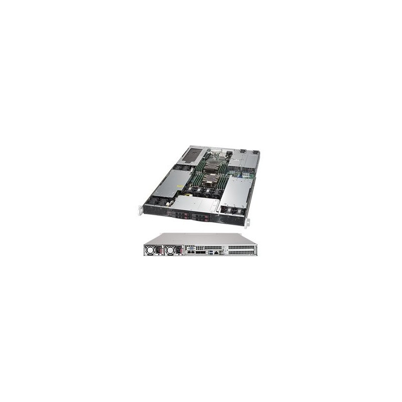 SUPERMICRO 1U GPU server 2x LGA3647, iC621, 12x DDR4 ECC R, 2x 2,5 SATA3 HS, 2x2000W(tit), 2x 10Gb, IPMI, 4xGPU