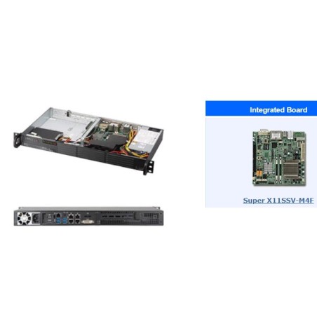 SUPERMICRO 1U server E3-1285v5, iC236, 2x SO-DIMM ECC, 1x3.5 /4x2.5(opt) SATA3, 200W, sdilene IPMI
