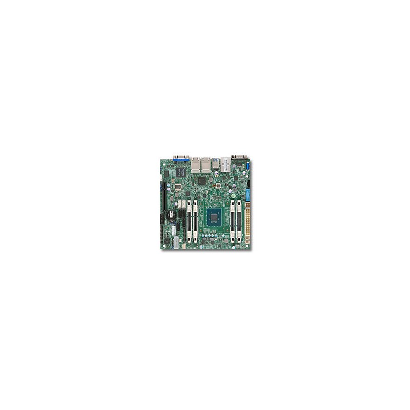 SUPERMICRO miniITX MB Atom C2758 8-core (20W TDP), 4x DDR3 ECC SODIMM, 2xSATA3, 4xSATA2,1xPCI-E x8, 4xLAN, IPMI