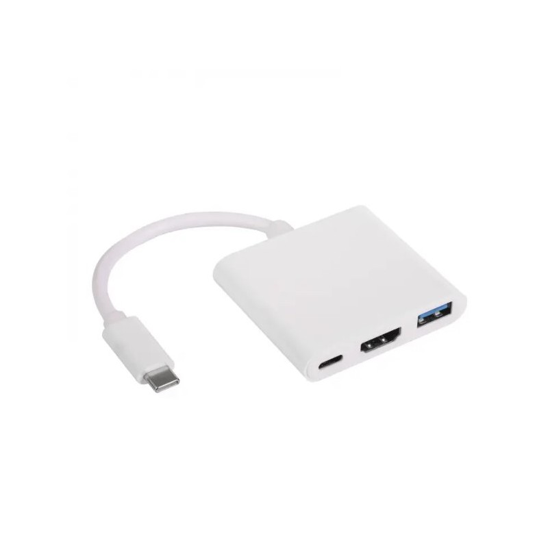 Akyga hub USB type C/USB 3.0/USB type C/HDMI/ABS/20cm