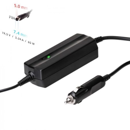 Akyga Auto Nabíjecka na notebook 19.5V/3.34A 65W 7.4 x 5.0 mm + pin pro Dell
