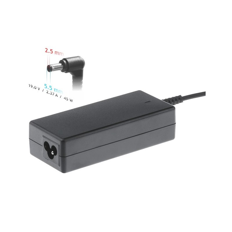 Akyga napájecí zdroj 19V/2.37A 45W 5.5 x 2.5 mm pro Toshiba