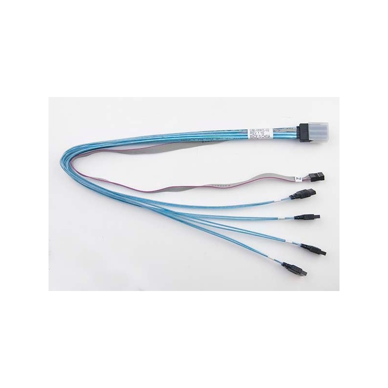 Supermicro Internal MiniSAS SFF-8087 to 4 SATA Right Angle 75/75/90/90cm with Sideband 75cm Cable