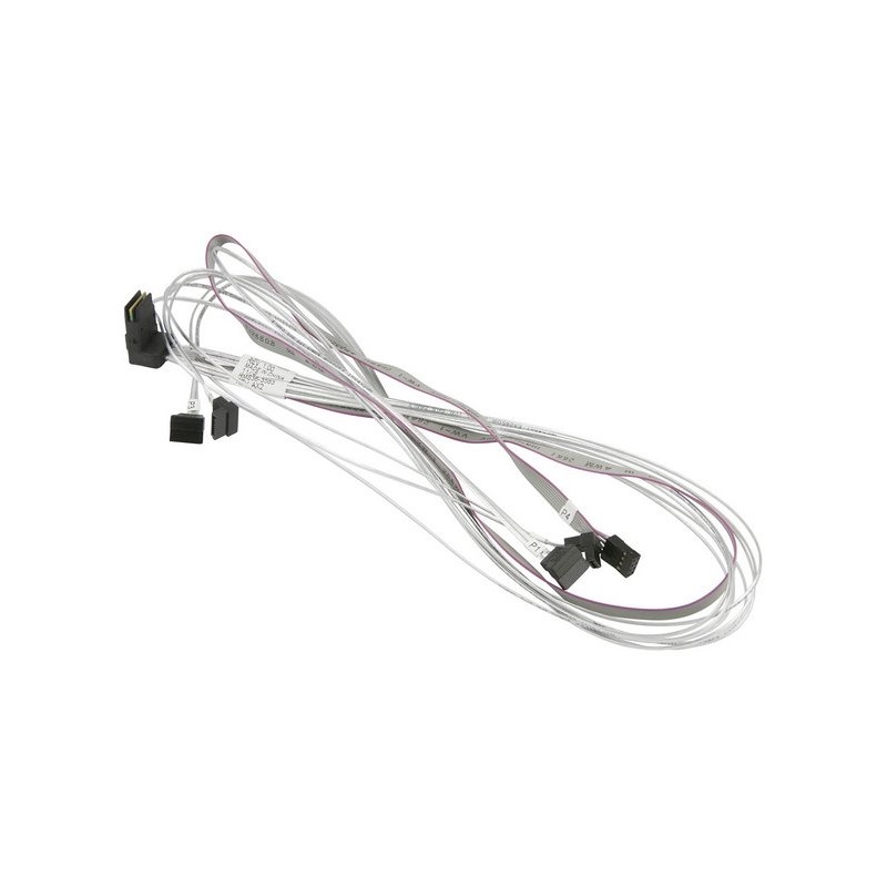 Supermicro Internal Right Angle MiniSAS SFF-8087 to 4 SATA 75/75/90/90cm with Sideband 90cm Cable (CBL-SAST-0644)
