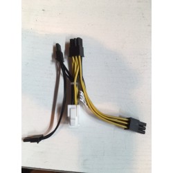 SUPERMICRO CPU 8 pin female(White) to GPU 6/6+2 pin male(Black) power adapter, 5cm, 16/ 20AWG
