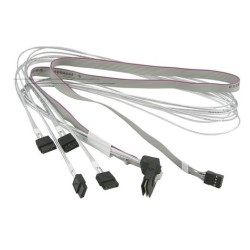 Supermicro Internal Right Angle MiniSAS SFF-8087 to 4 SATA 70/70/75/75cm with Sideband 75cm Cable (CBL-SAST-0659)