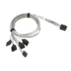 SUPERMICRO Internal Reverse Breakout Cross-Over MiniSAS HD (SFF-8643) to 4 SATA with Sideband 75/75/75/75/75cm Cable