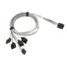 SUPERMICRO Internal Reverse Breakout Cross-Over MiniSAS HD (SFF-8643) to 4 SATA with Sideband 75/75/75/75/75cm Cable