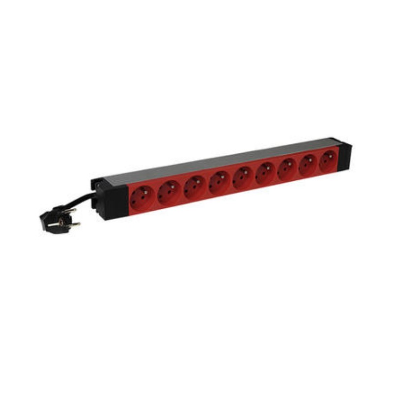 LEGRAND PDU Základní, 1U-19", výstup 9x 230V nezáměnná (CZ/FR), 1-fáze 16A, vstup CZ vidlice - kabel 3m