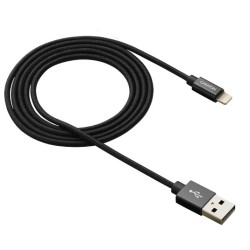 CANYON nabíjecí kabel Lightning MFI-3, opletený, Apple certifikát, délka 1m, černá