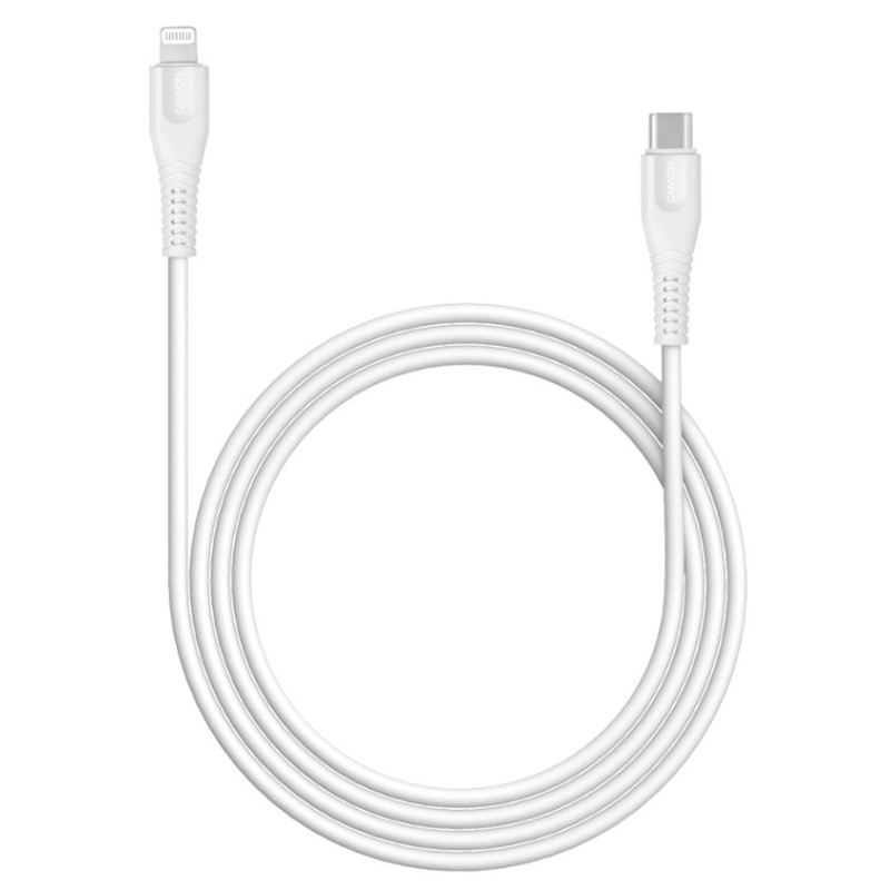 CANYON nabíjecí kabel Lightning MFI-4, USB-C Power delivery 18W, Apple certifikát, délka 1.2m, bílá