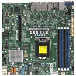 SUPERMICRO MB 1xLGA1151 (Xeon E3-21xx,i3), C242, 4xDDR4, 6xSATA3, M.2, 1xPCIe3.0 x16, VGA, 4x LAN, IPMI MBDX11SCLLN4FO