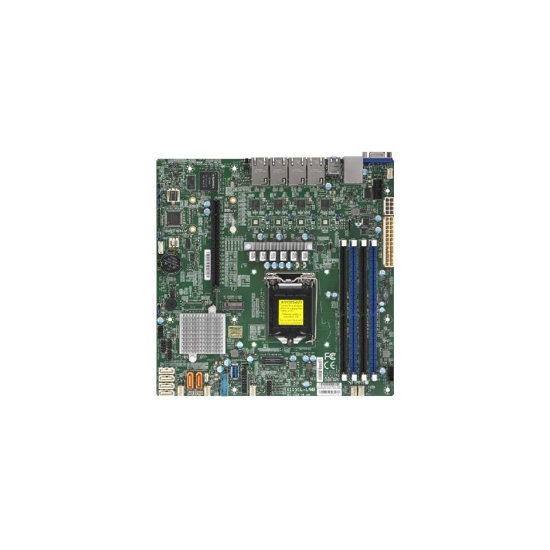 SUPERMICRO MB 1xLGA1151 (Xeon E3-21xx,i3), C242, 4xDDR4, 6xSATA3, M.2, 1xPCIe3.0 x16, VGA, 4x LAN, IPMI MBDX11SCLLN4FO